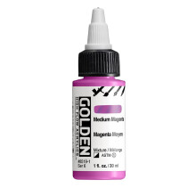 GOLDEN High Flow Acrylics Medium Magenta 1 fl. oz. / 30 ml Bottle