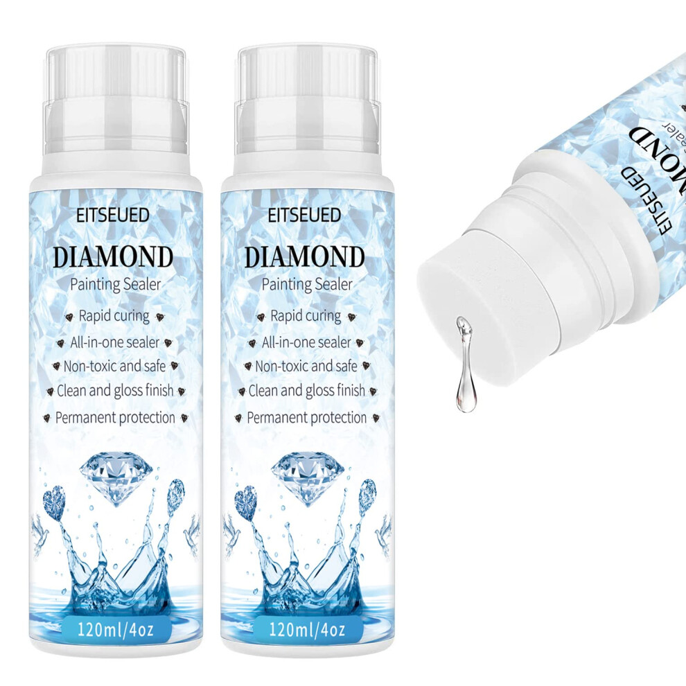 Eitseued Lot de 2 scellants pour peinture au diamant 240 ml Colle pour peinture au diamant avec