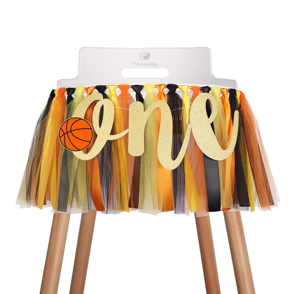 Bannière décorative pour chaise haute de basket-ball pour bébé - 1ère première chaise haute