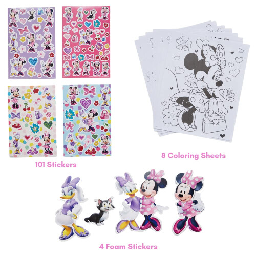 Σετ Χρωματισμού Disney Minnie Mouse για Παιδιά με Αυτοκόλλητα και Σφραγίδες, 150+ Τεμάχια 1