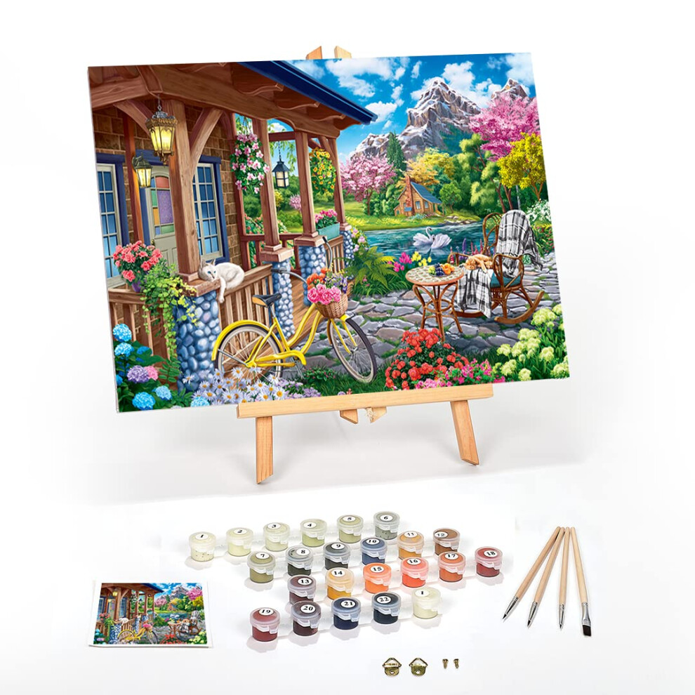 Kit de peinture par numéros Ledgebay DIY pour adultes sur toile encadrée : peinture par numéros