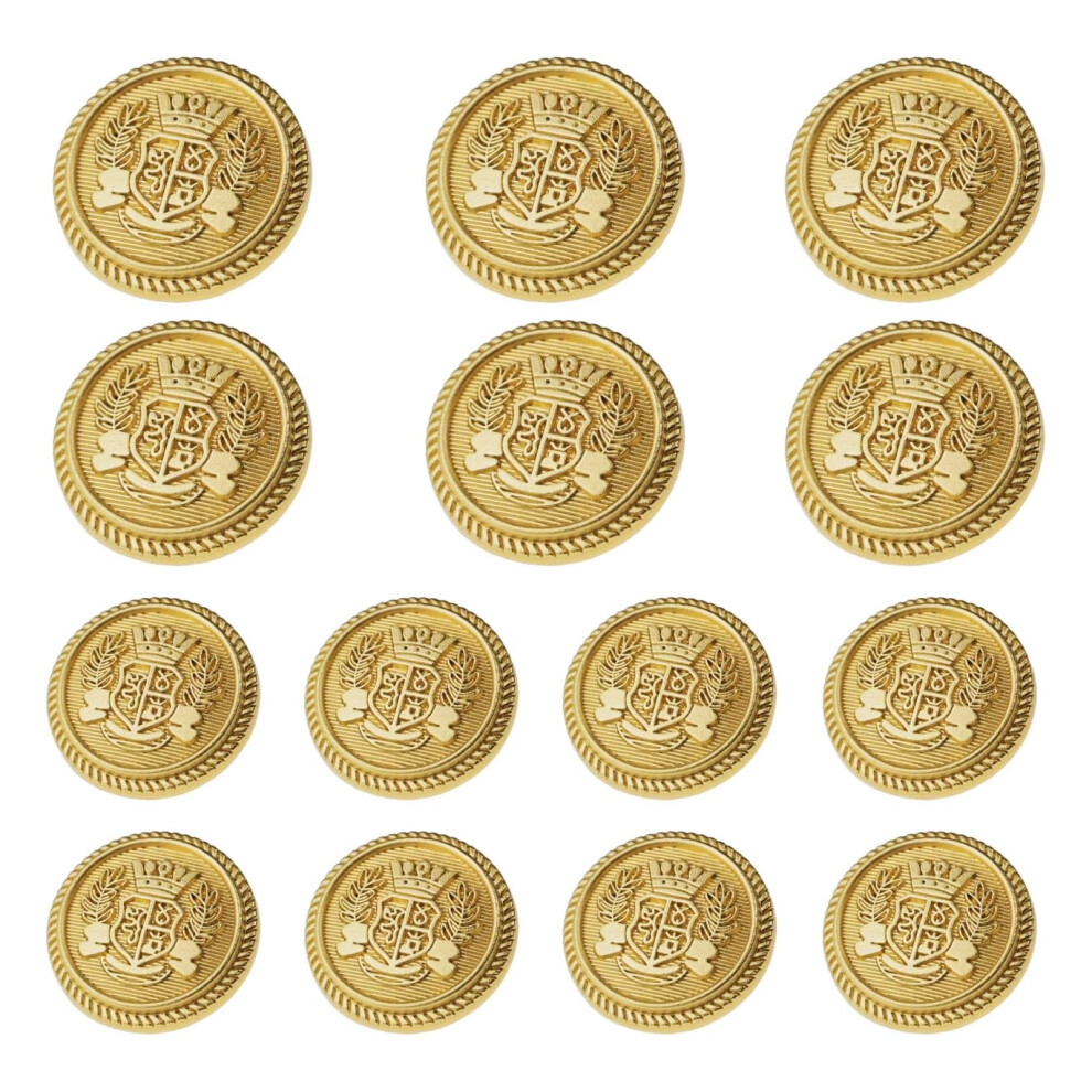 Lot de 14 boutons de blazer en métal doré 23 mm 18 mm pour homme et femme