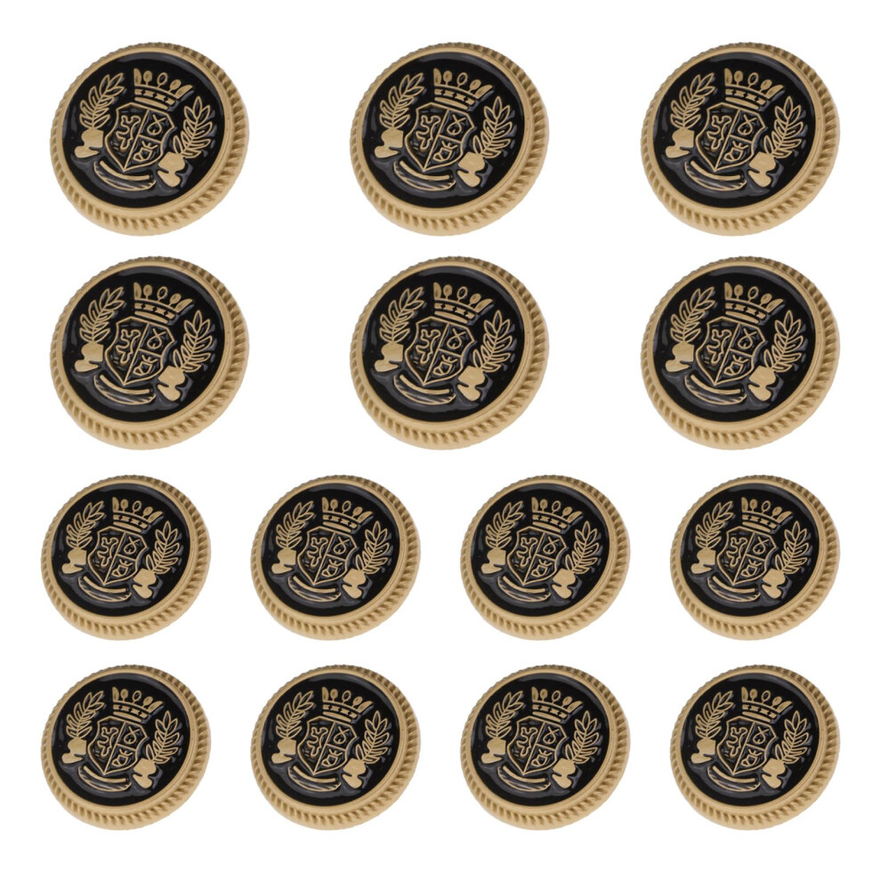 Lot de 14 boutons de blazer en métal doré 23 mm 18 mm pour homme et femme