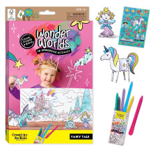 Kreativitet fr barn Wonder Worlds 3D Coloring Book: Fairy Tale - Unicorn and Princess Kids Coloring Art Set Boys and Girls Gift Ages 5-8+