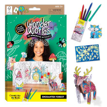 Kreativitet fr barn Wonder Worlds 3D Coloring Craft Kit: Enchanted Forest - Coloring Craft Kit for Kids Diy Kit For Girls and Boys Kids Gifts Fo