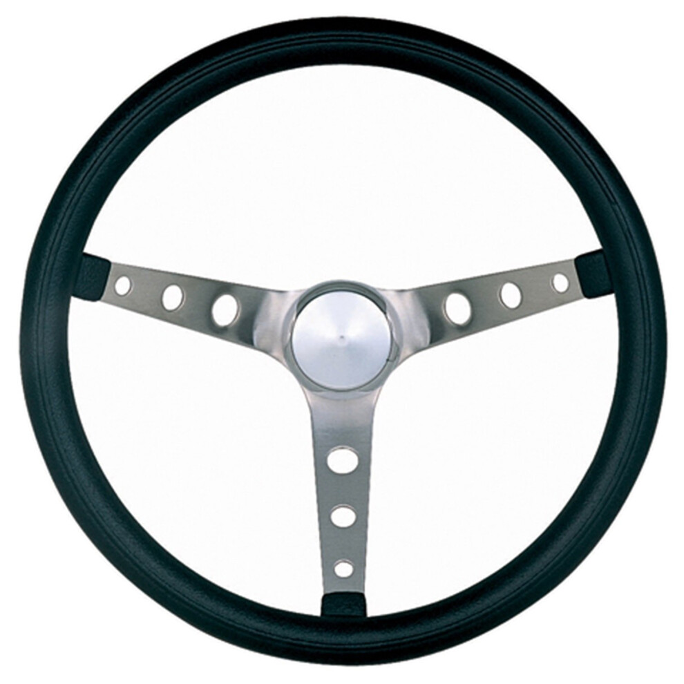Grant 968-0 Classic Nostalgia Style Steering Wheel With Foam Grip And Brushed Stainless Spokes Black 081126096801