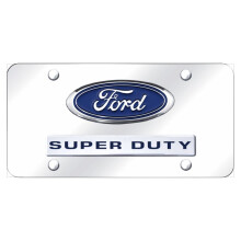 Au-TOMOTIVE GOLD INC. Offiziell lizenziertes Dual-Logo-Nummernschild fr Ford Super Duty (Chrom)