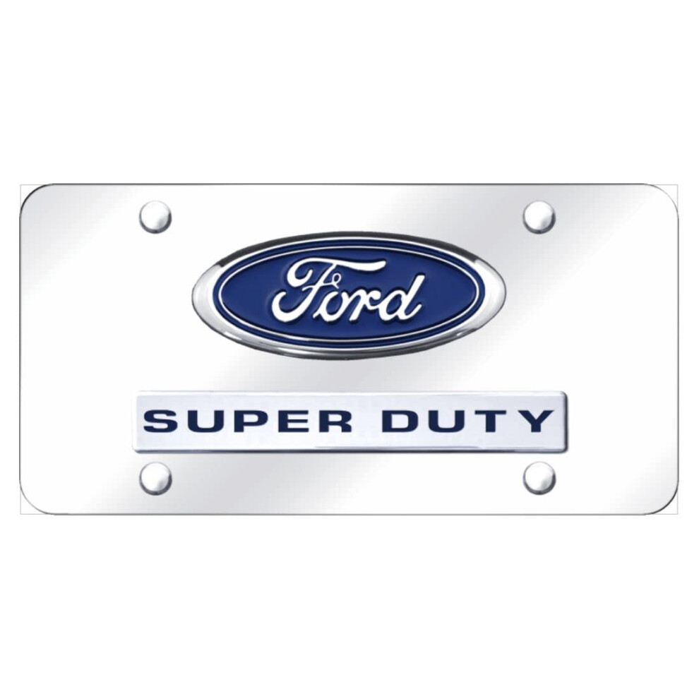 Automotive Inc Officially Licensed Dual Logo License Plate For Ford Super Duty Chrome Gold 718544186240