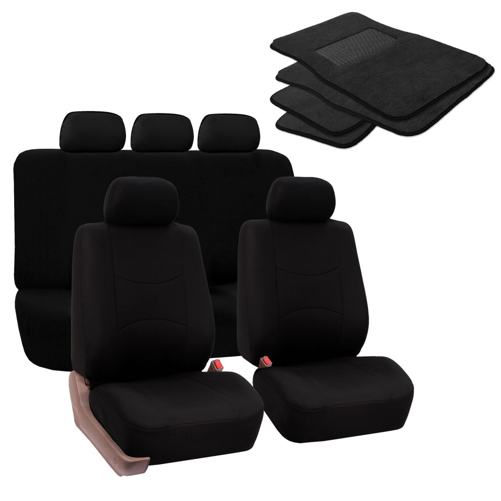 Fh Group Flat Cloth Car Seat Covers And Carpet Floor Mats -Universal F 196342005787