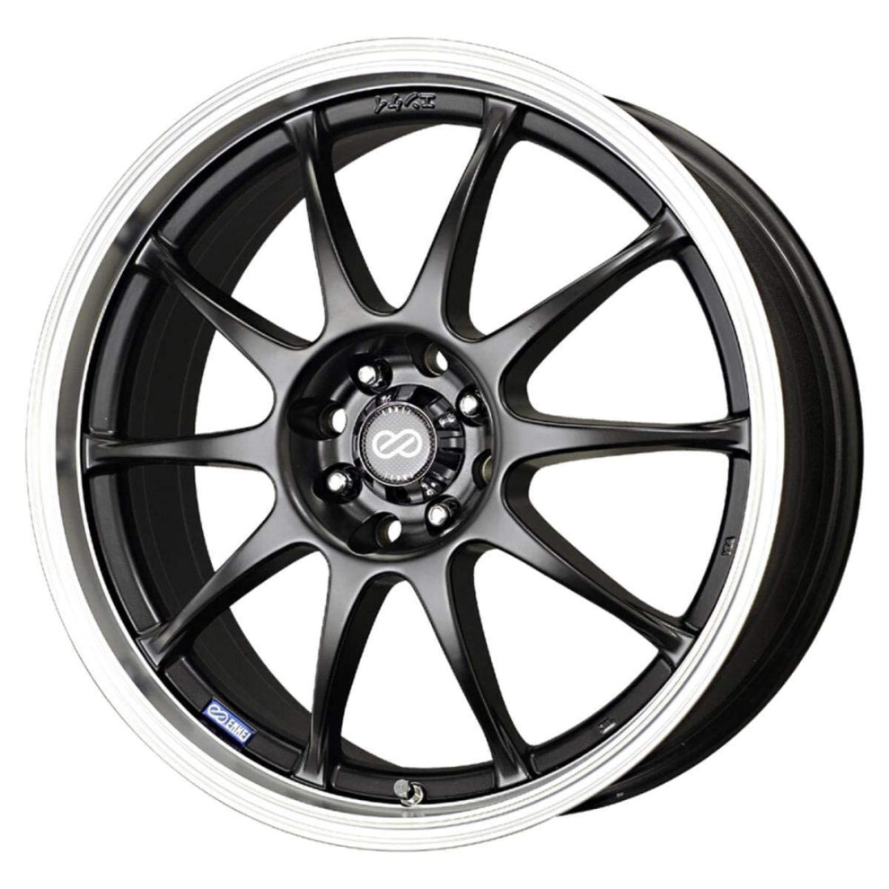 16x7 Enkei J10 (Matte Black w/ Machined Lip) Wheels/Rims 5x100/114.3 (