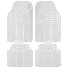 BDK 4-Piece Rubber Transparent Clear Floor Mats Heavy Duty for Front & Rear Car Truck Van SUV All Weather Protection Universal Fit