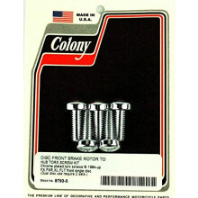 Skrutky Colony Chrome pre predn    brzdov    kot   ce Harley-Davidson s liatymi kolesami OEM #43655