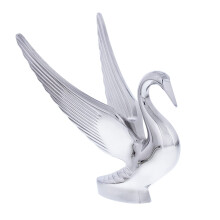 United Pacific 72001 Heavy-Duty Chrome Swan Hood Ornament St?bt metal Universal To Stud Installation Detaljeret design - ?N enhed