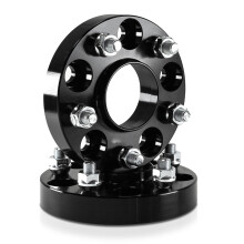 2 stk 1 """" (25 mm) sort hubcentrisk hjulafstandsstykker 5x114.3 (67,1 mm CB) kompatibel med Genesis tiburon Veloster Optima Soul Mazda 3 5 CX-7 M