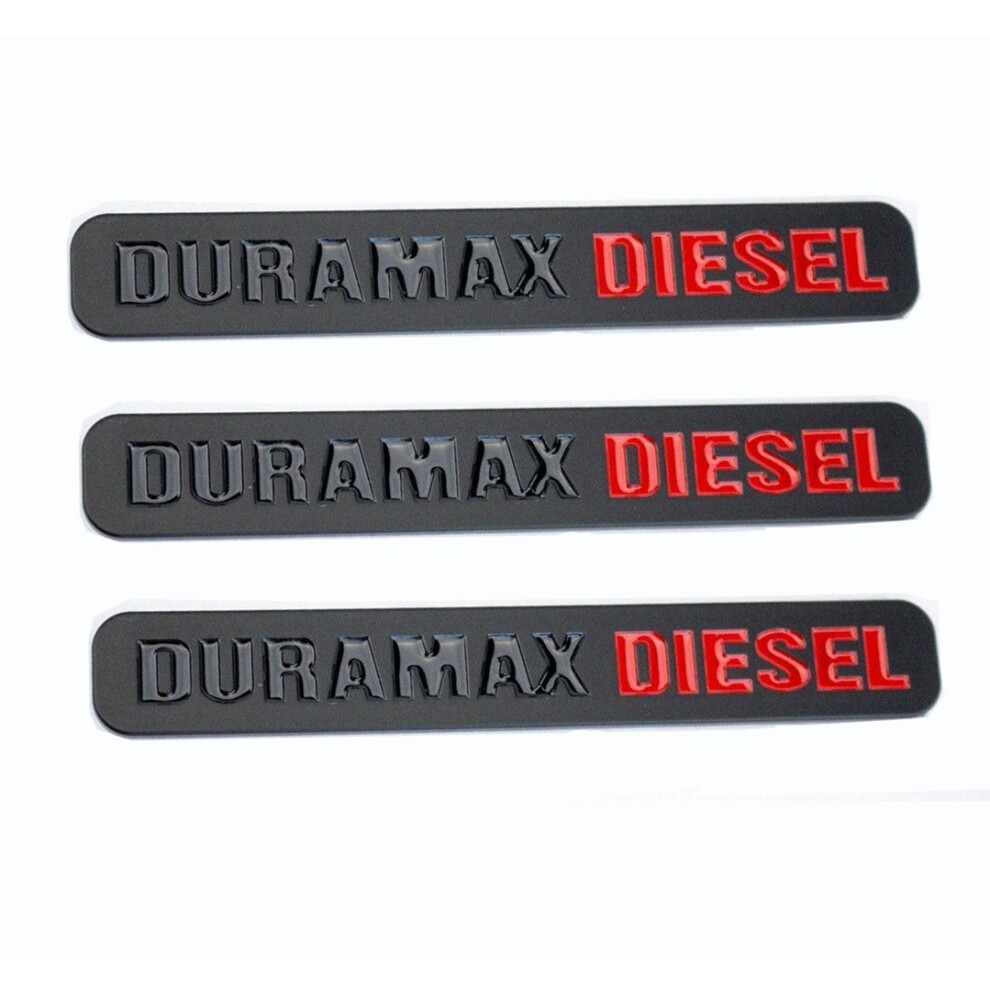 3Pack Oem Duramax Allison Truck Emblem Badges Compatible With Silverado 2500 3500 Hd Sierra Glossy ( Red) Black/Red 602130895923