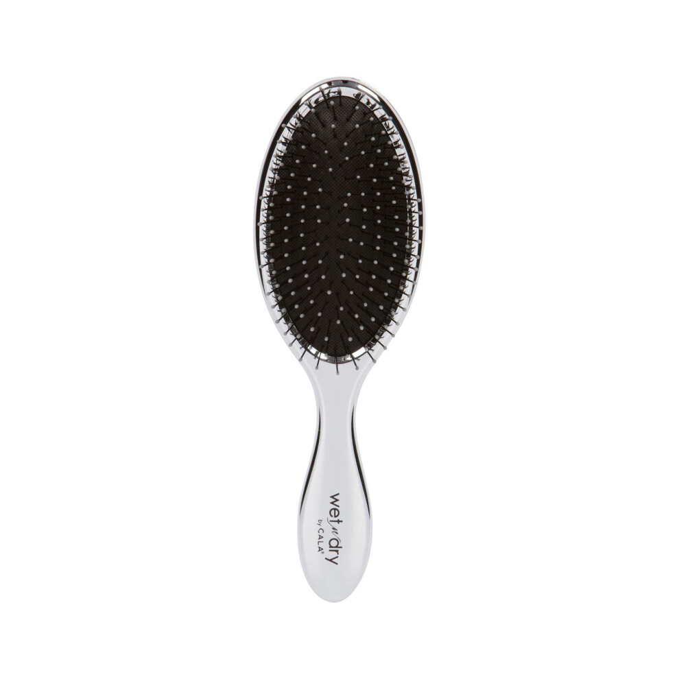 Cala Wet-n-dry metallic silver hair brush