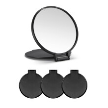 Espelho compacto espelho de maquiagem redondo em massa para conjunto de bolsas de 3 2.6 """" l x 2,37 """" W (preto)