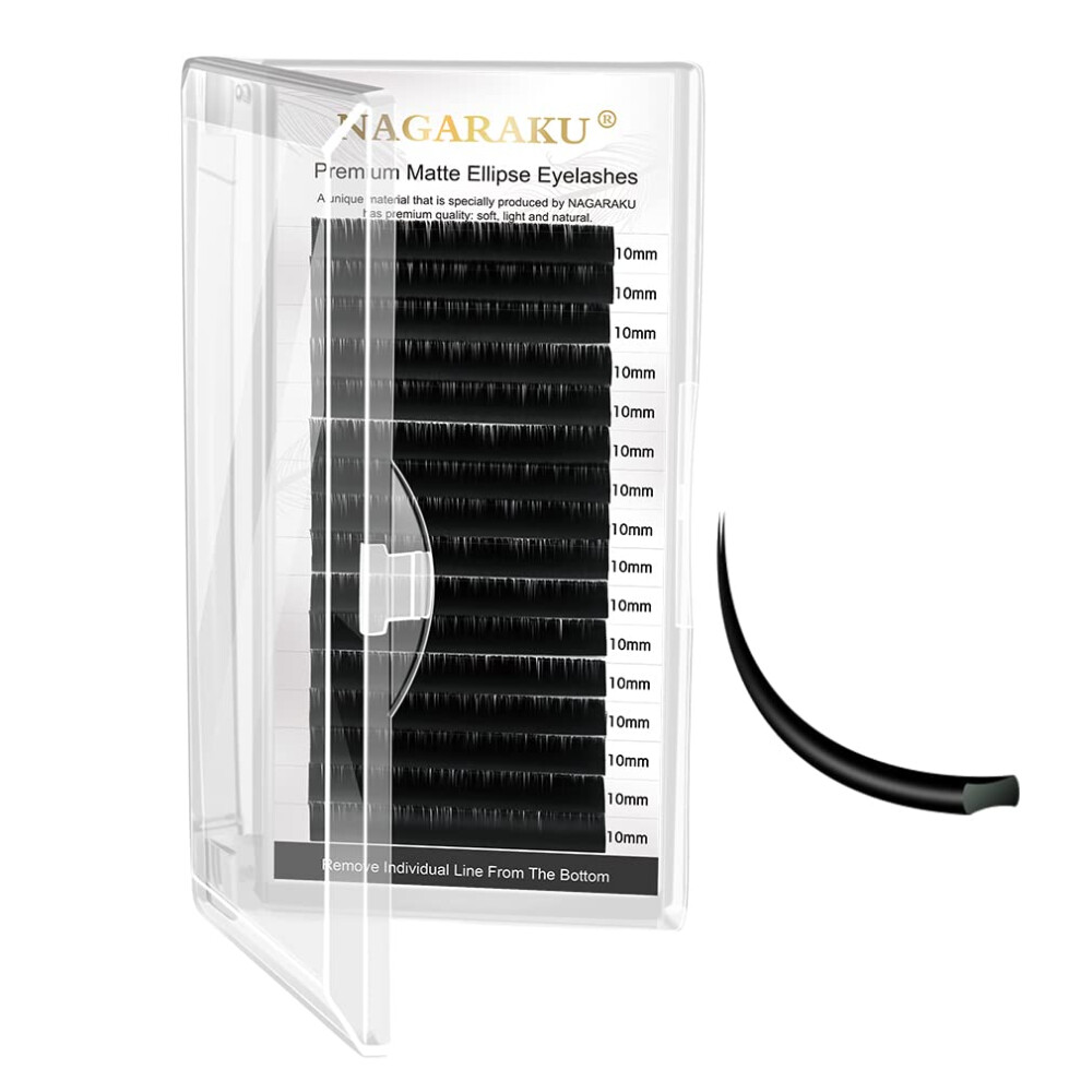Nagaraku Ellipse Eyelash Extensions Flat Split Tips Individual Lash 0.