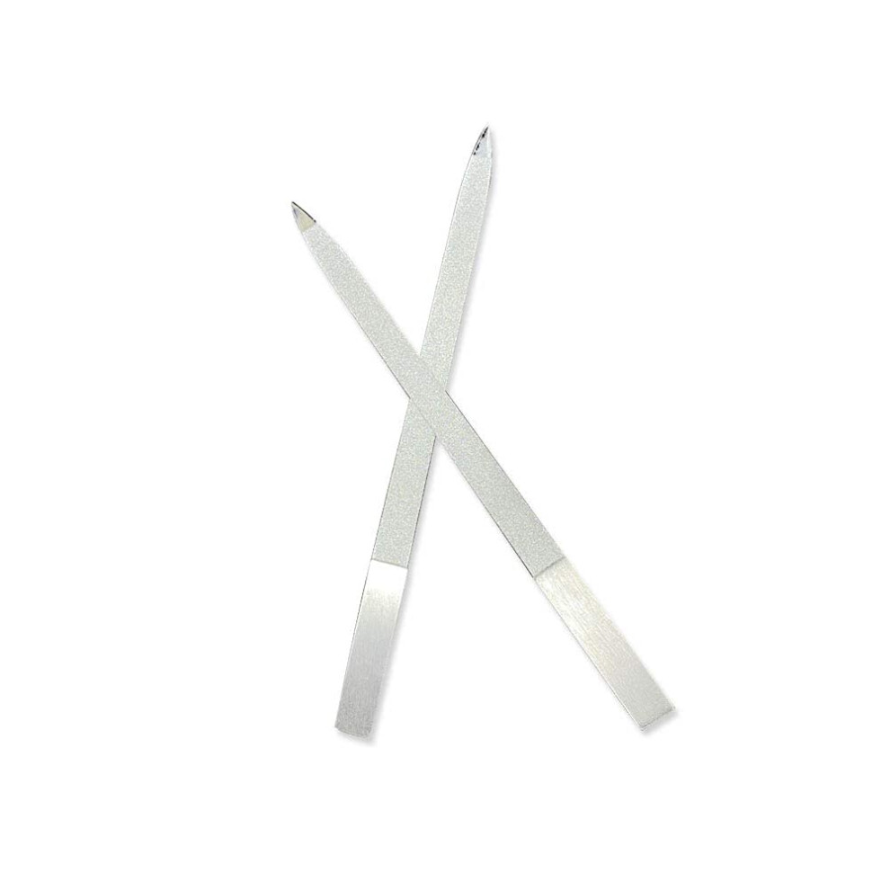 2 Pcs Diamond Nail File Double Sided Metal Fingernail File Manicure Files For Polish Nail, Removes Nail Ridges, Nail File ...-image