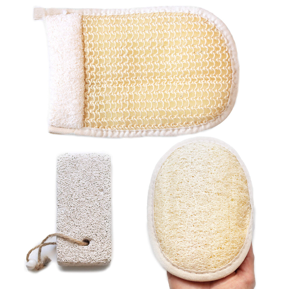 Coimoon Set (Made in Europe)- Exfoliating Organic Loofah Face Pads And