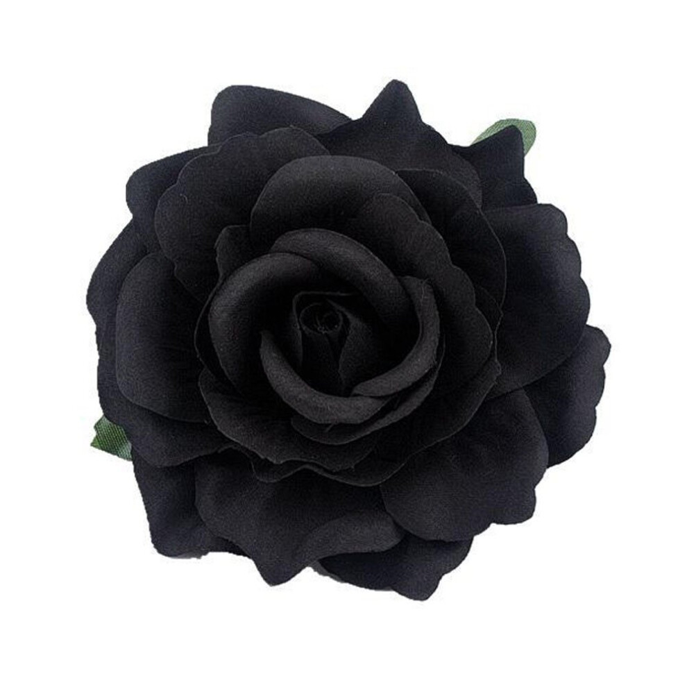 VEICOSTT Femmes Rose Fleur Pince À Cheveux Accessoires De Cheveux Fleur Broche Épingle ZFJ11 (Noir)