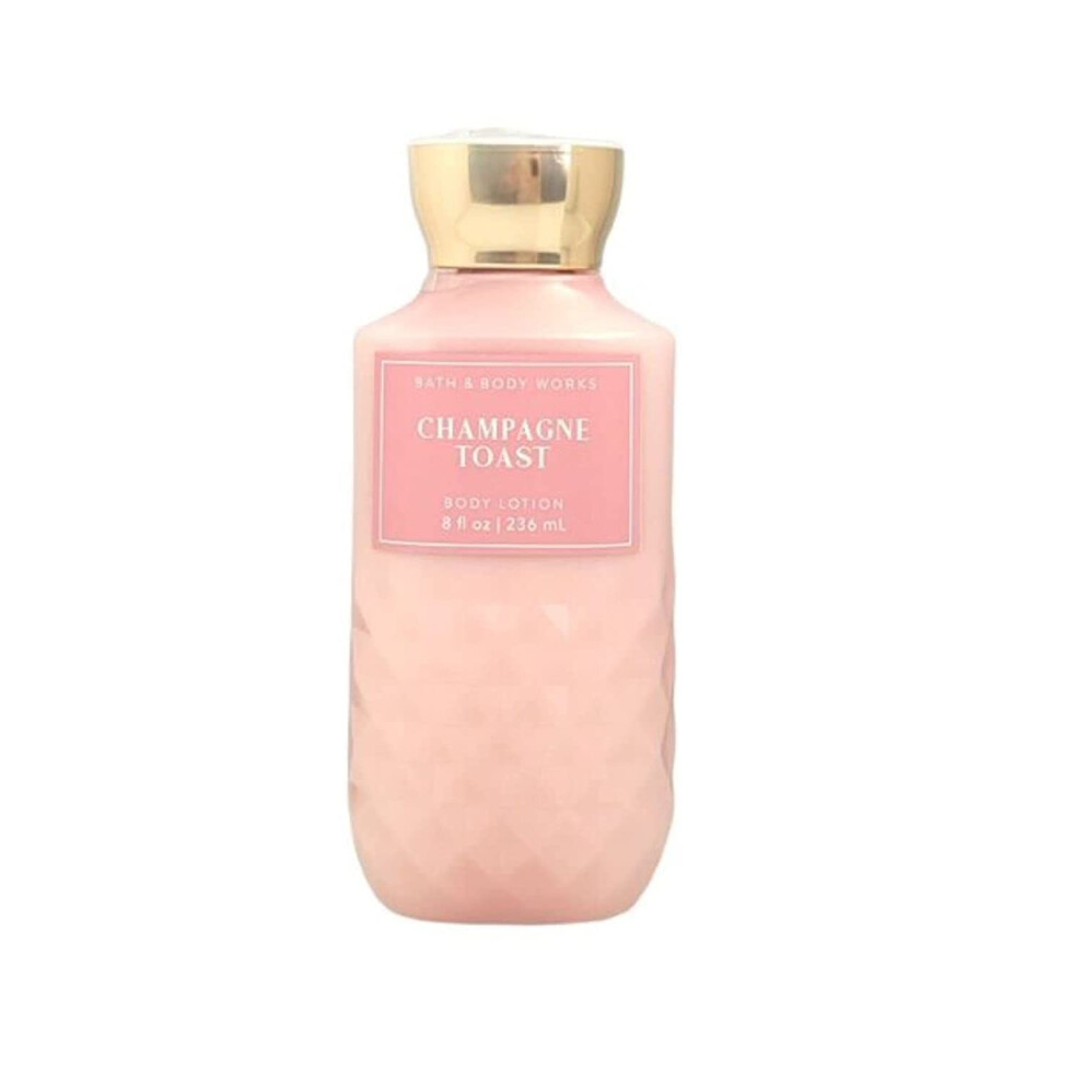 Bath and Body Works champagne Toast Lotion 8 Ounce Full Size Pink Diamond Plate Look Bottle