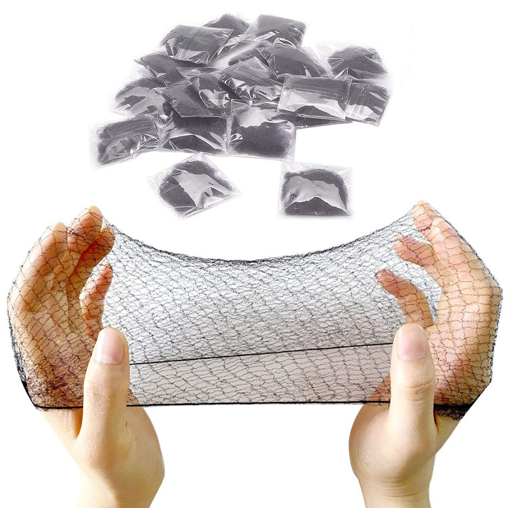 Retine Per Capelli Da 20 Pezzi Per Panino Da Donna, Retine Per Capelli Invisibili Con Rete Elastica (Nera)-image