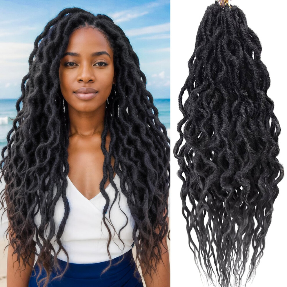 Suyiirl Unisex Faux Locs Crochet Braid Hair Bohemian Locs 24 Inches Synthetic