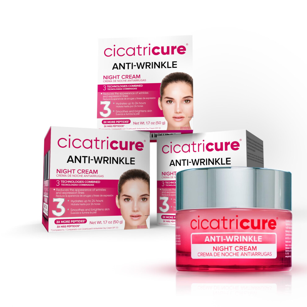 Cicatrizaci N Cicatricure Night Cream Deep Wrinkles 1.7 Oz Three Pack