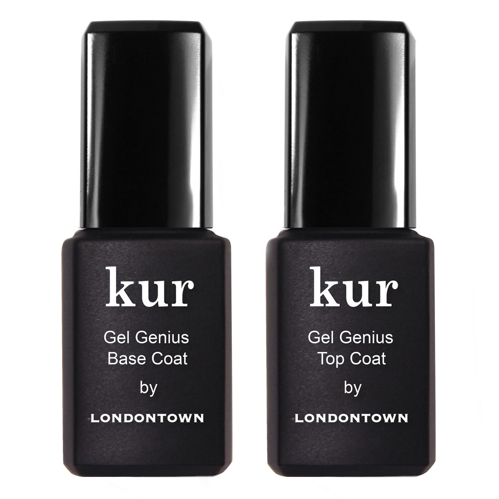 Londontown Kur Gel Genius Gel-Like Set, Top Coat & Base Coat Set For Long Lasting Manicure