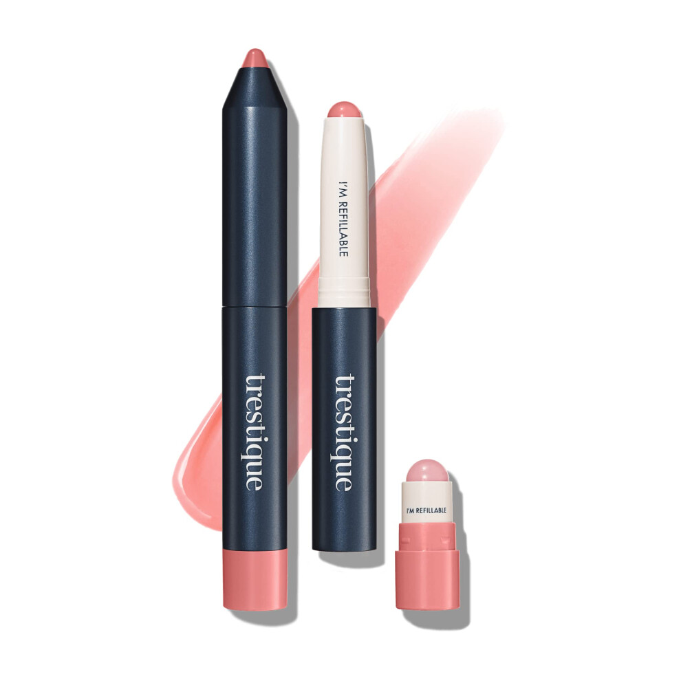 Tre'stique Prime And Shine Lip Crayon Refillable Shiny Lipstick With Built-In Lip Primer Clean Beauty Makeup Lipstick Lipstick