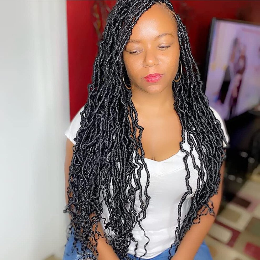Bohobabe 18 Zoll Neue Faux Locs Mit Lockigem Ende 6 Packs Soft Locs Croche-image