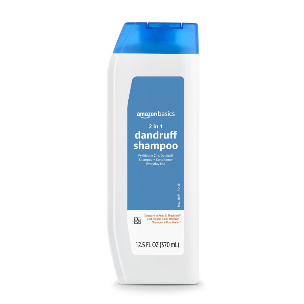 Amazon Basics 2-In-1 Antiroosshampoo En Conditioner, Mild En Ph-Gebalanceerd, 12,5 Oz (Verpakking Van 1) (Voorheen Solimo)-image