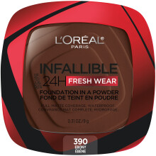 L'Oreal Paris Makeup Infallible Fresh Wear Foundation in Puderform, bis zu 24 Stunden haltbar, wasserfest, Ebenholz, 0,31 oz.