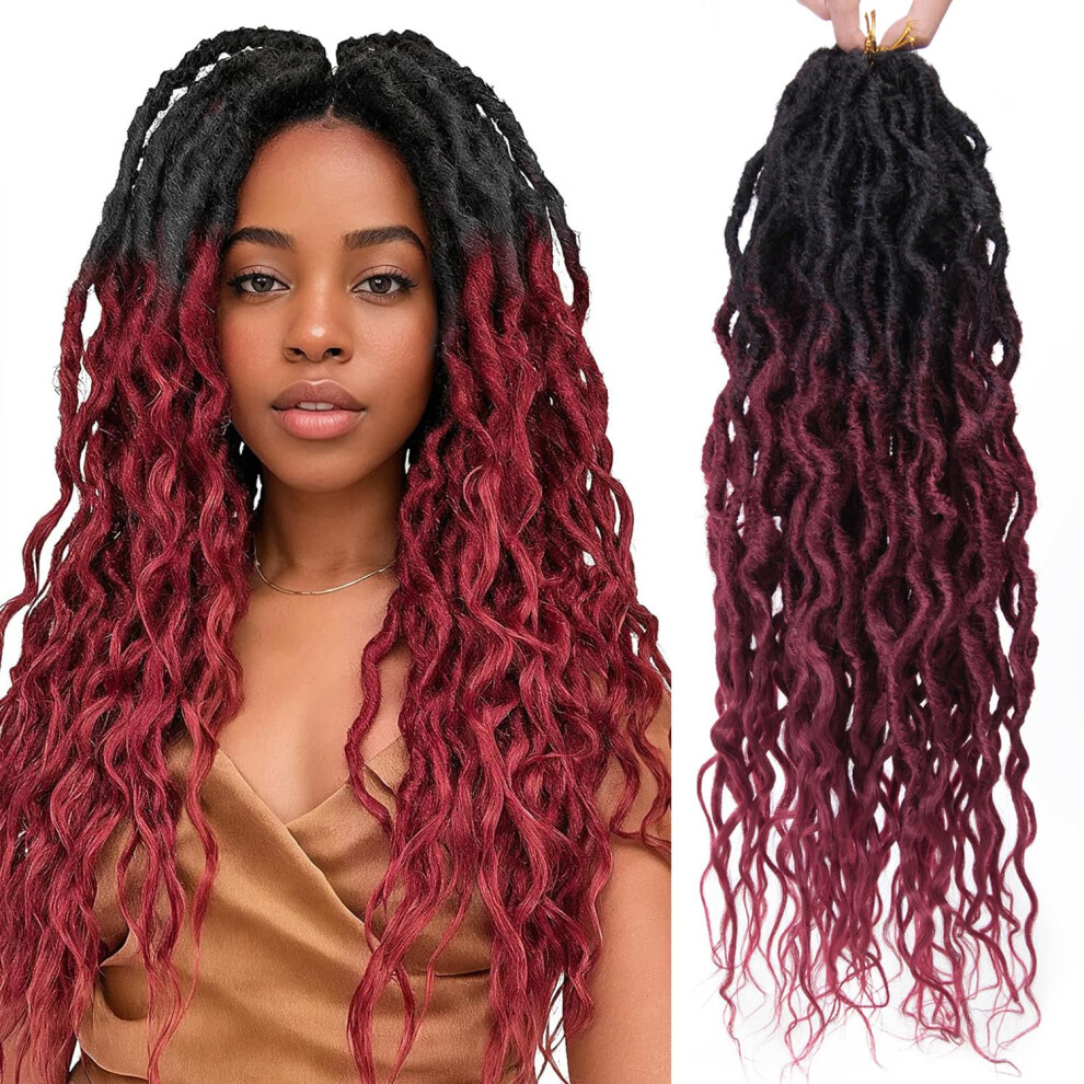 Suyiirl Unisex Not,Specified Goddess Faux Locs Crochet Hair Bohemian Locs 24 Inches Afro Dreadlock