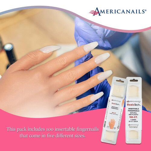 Americanails Realistech Practice Hand Insertable nagls 100ct 2