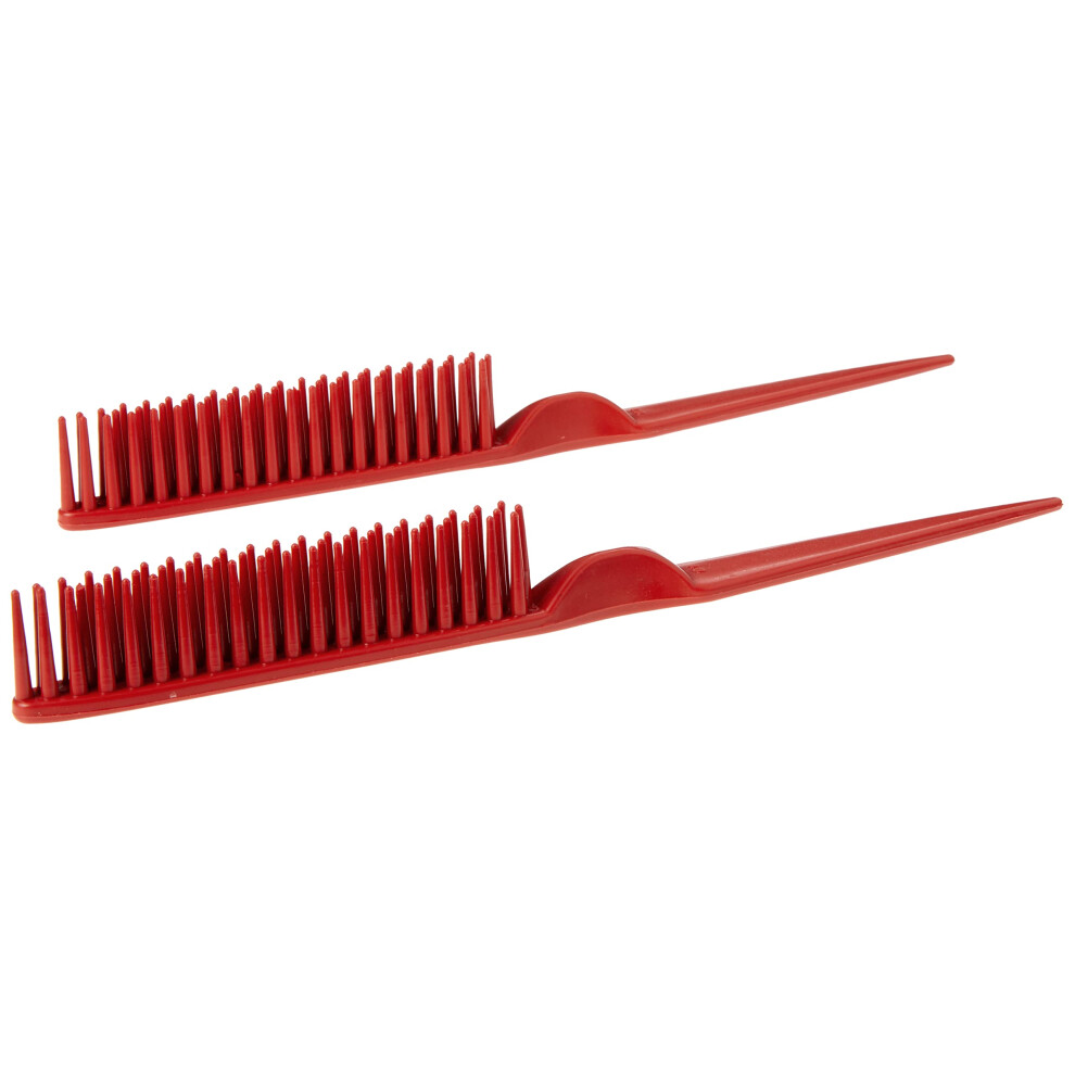 Cocoblack Naturals 3 Row Styling Comb For Detangling Defining And Separating Curls (Red)