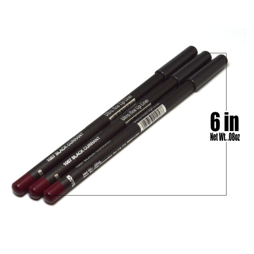 3 Τμχ x Italia Deluxe [ 1057 Μαύρο Φραγκοστάφυλο ] Σετ Μολυβιών Χειλιών + Δωρεάν Τσάντα Ζιπ 2