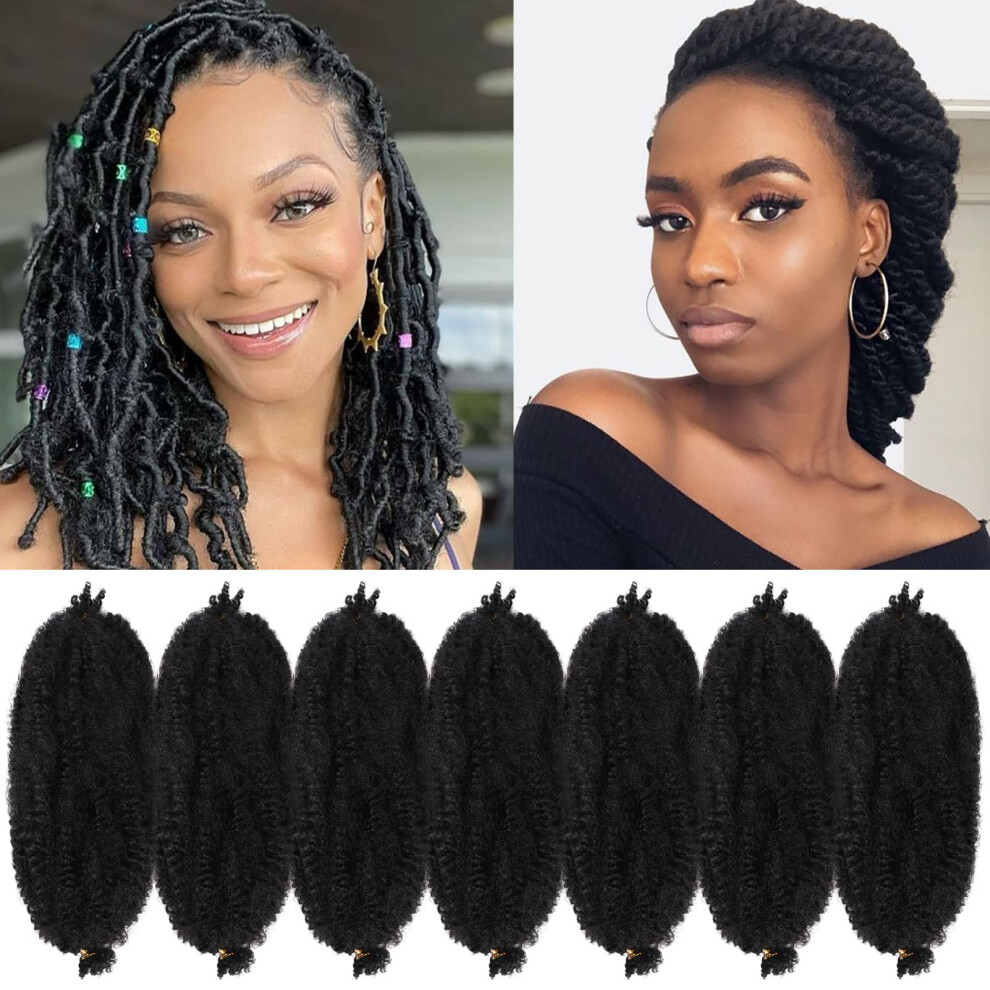 Govito Unisex Not,Specified Marley Hair 12 Inch 7 Packs Pre Separated Springy Afro Twist Hair Marl