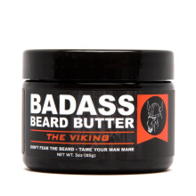 Badass Bear Care Broda Maslo dla mezczyzn - Viking 3 uncje - wykonane z naturalnych golebi dla zdrowego zmiekczania i swedzenia brody i wasw