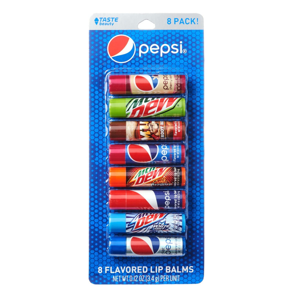 Taste Beauty Soda By Pepsi 8 Tube Variety Pack Flavored Lip Balm