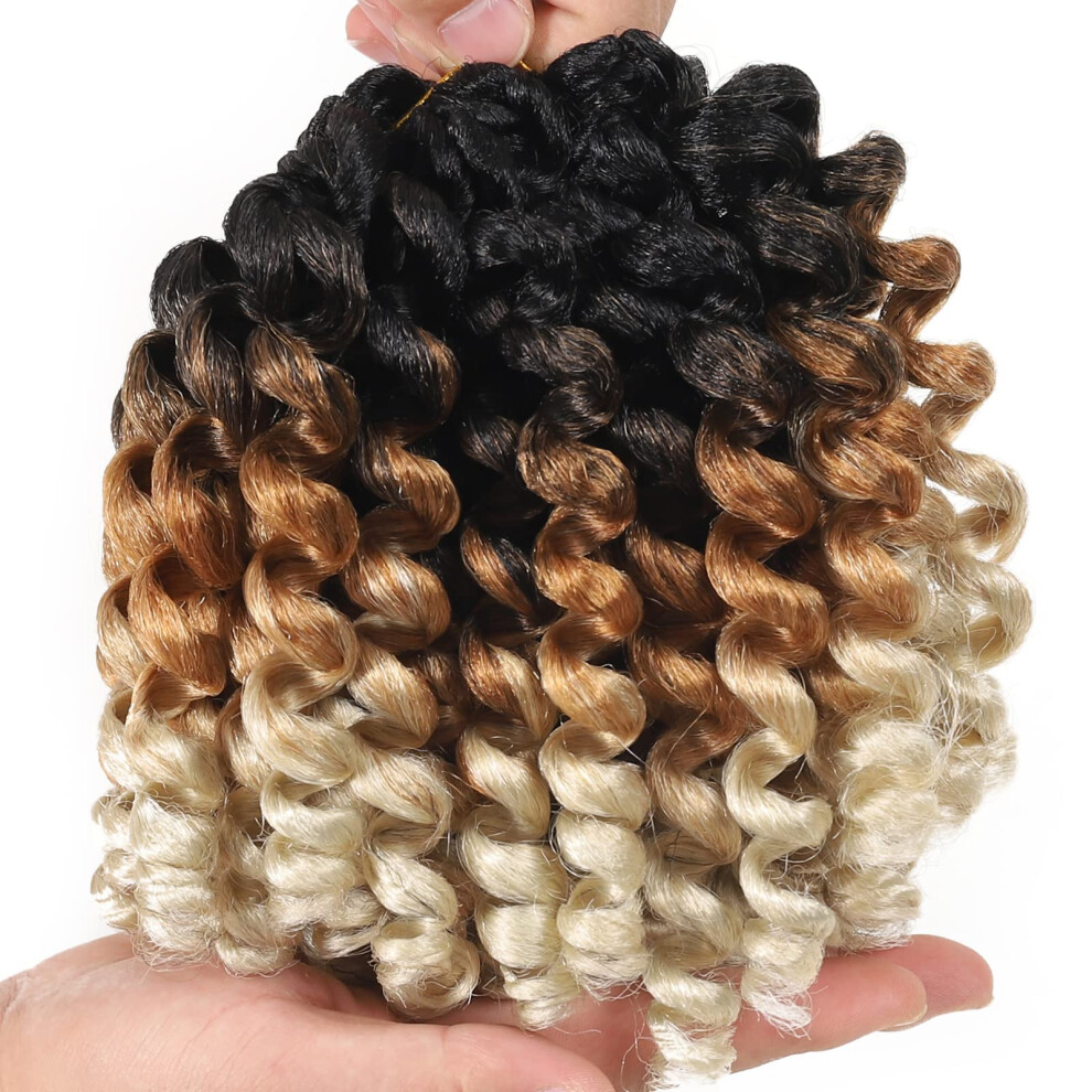 Svolna Unisex Jamaican Bounce Crochet Hair Extensions 8 Inch Ringlet Wand Curl Croch