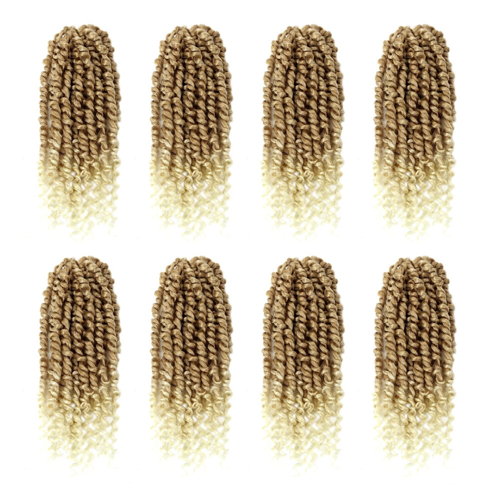 Bileaf Pre-Twisted Passion Twist Crochet Hair 10 Inch 8 Packs Crochet Passion Twist Pre Looped Short Passion Twist Hair Crochet Twist Braid