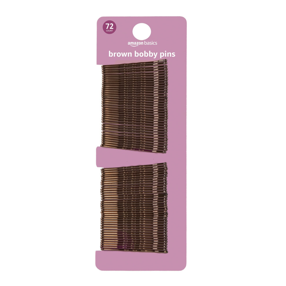 Amazon Basics Bobby Pins Brown 72 Count
