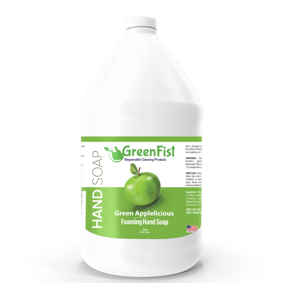 Greenfist Foaming Hand Soap Refills Apple Scent Jug Foam Refill Made In Usa, 128 Ounce (1 Gallon)