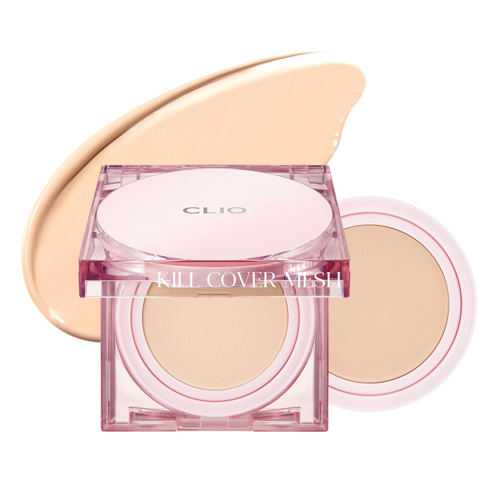 Clio Professional Clio Kill Cover Mesh Glow Cushion Foundation ([Refill Included] 15G*2 23N Ginger) Glass Skin Long-Lasting Lightweight Buildable Coverag
