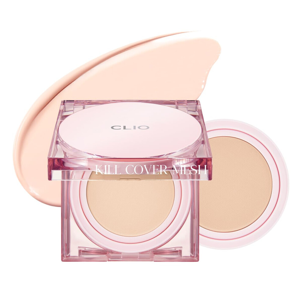 Asevi-Profesional Clio Kill Cover Mesh Glow Cushion Foundation ([Refill Included] 15G*2 21C Lingerie) Glass Skin Long-Lasting Lightweight Buildable Cover