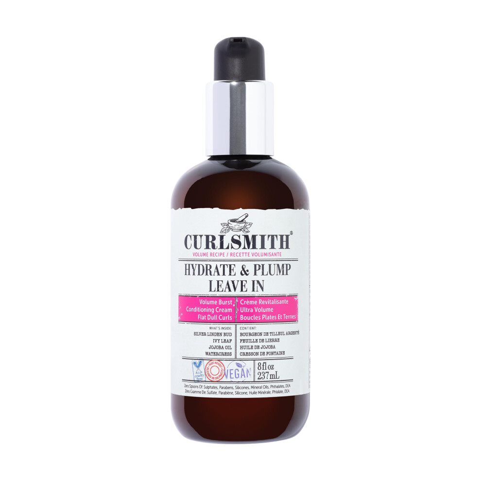 Fabbricante Di Riccioli Curlsmith - Hydrate & Plump Leave In Hair Conditioner Volumizing And Nourishing For Wavy Curly Or Coily Hair Vegan (237Ml/8Fl Oz)