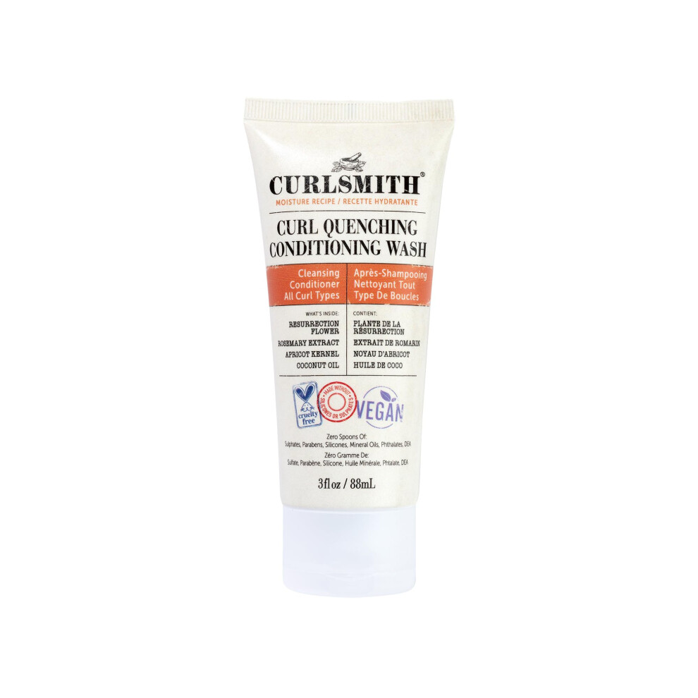 Curlsmith - Curl Quenching Conditioning Wash - Vegan Cowash 2 In 1 Conditioner En Shampoo Voor Golvend, Krullend En Krullend Haar 3Oz-image