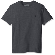 Nautica Herren Kurzarm-T-Shirt mit Rundhalsausschnitt, Anthrazit, Größe M